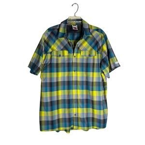 Helly Hansen Jotun Plaid Button Down Sports tech Shirt XL